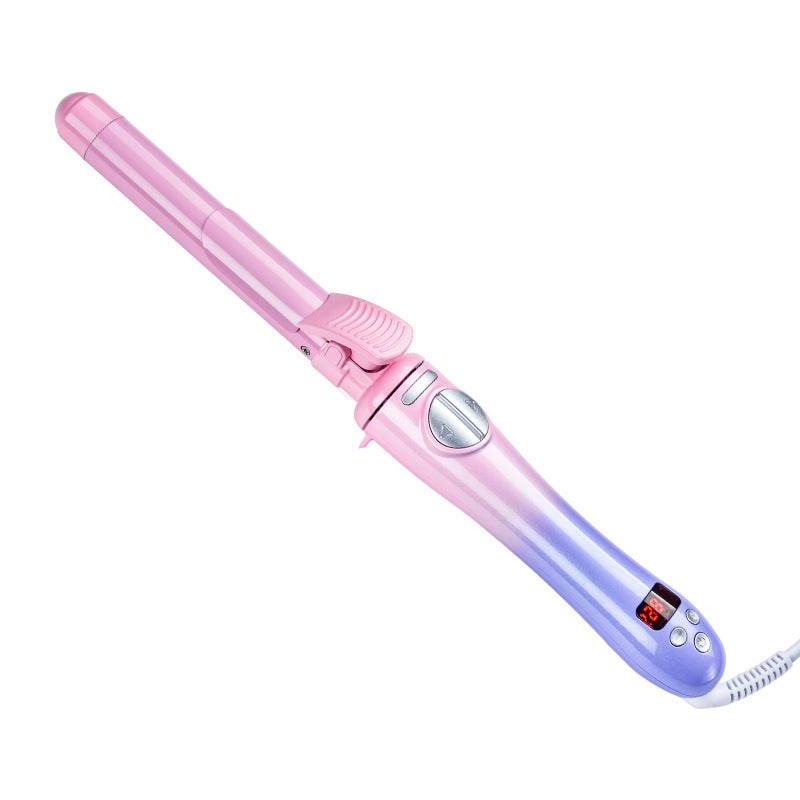 Gradient Temperature Adjustable Curling Iron - Stylish 25mm Pink Purple Tool - Buy Center