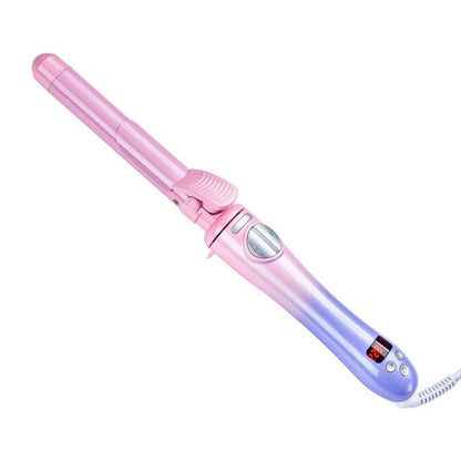 Gradient Temperature Adjustable Curling Iron - Stylish 25mm Pink Purple Tool - Buy Center