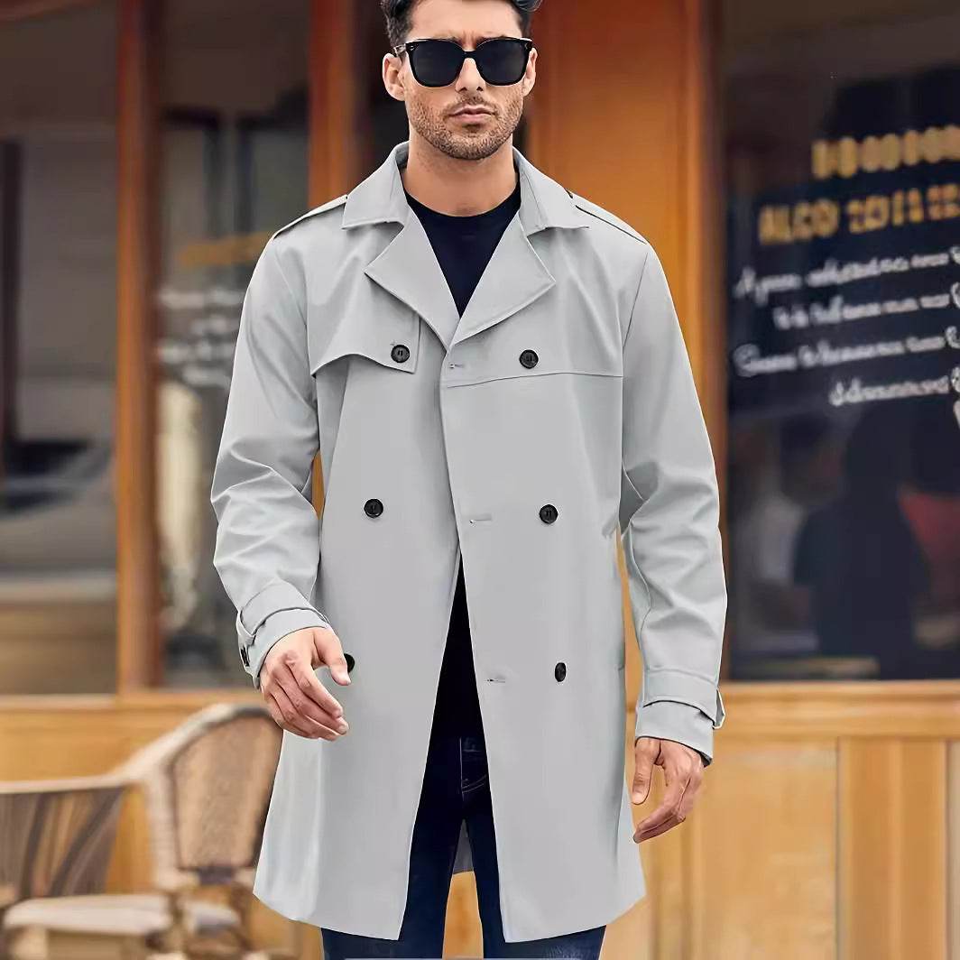 Men's Double-Breasted Long-Sleeved Coat - Stylish Parka in 4 Colors - Buy Center