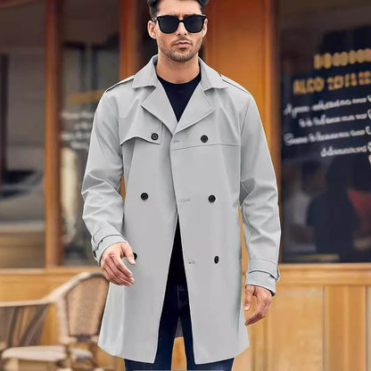 Men's Double-Breasted Long-Sleeved Coat - Stylish Parka in 4 Colors - Buy Center