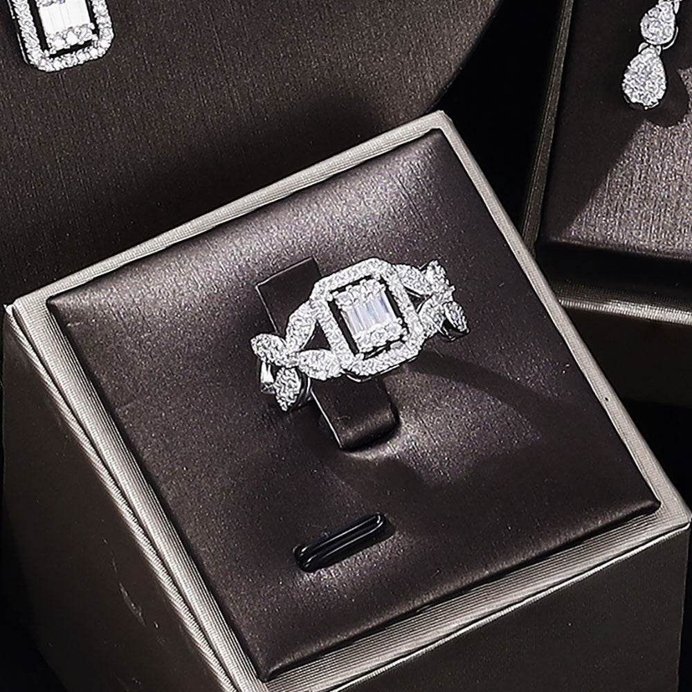 Elegant Zircon Jewelry Set - Necklace, Earrings, Bracelet & Ring Gift - Buy Center