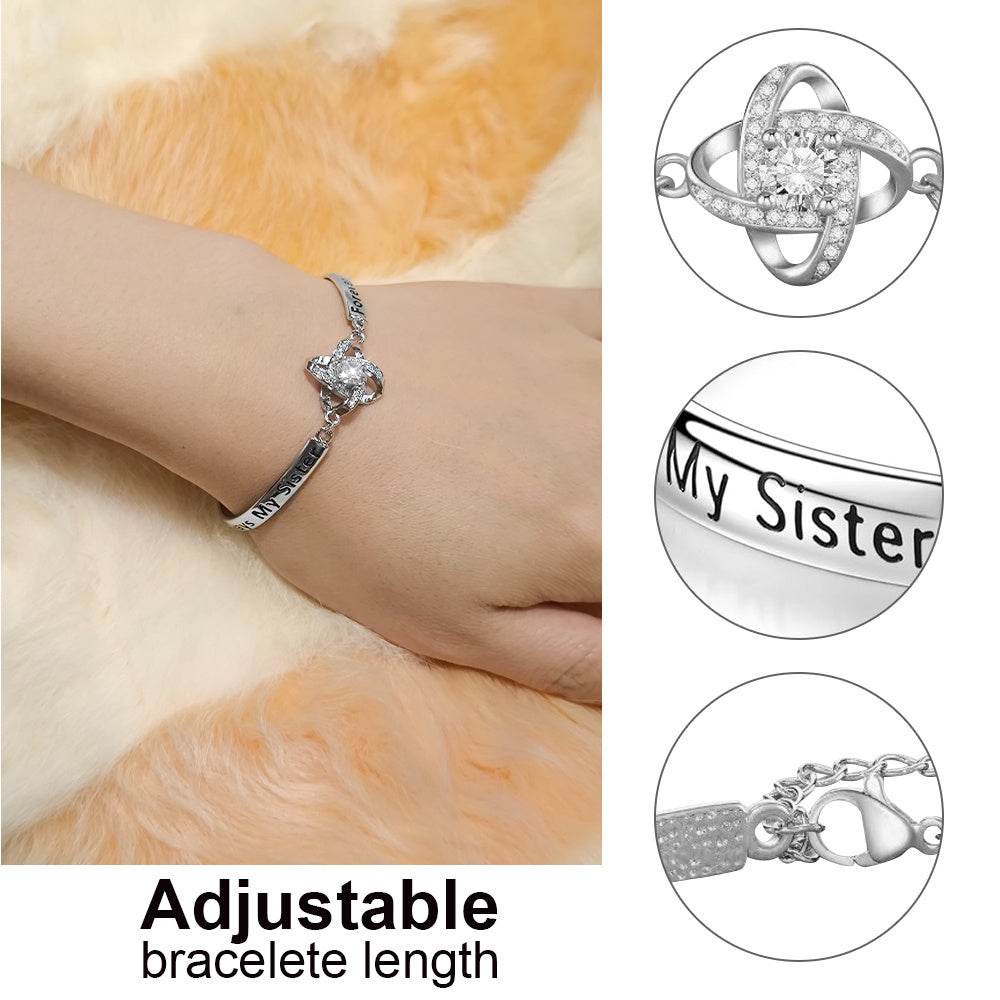 Buy Center Sisters Friendship Silver Bracelet - Exquisite Gift for Sisters - Buy Center