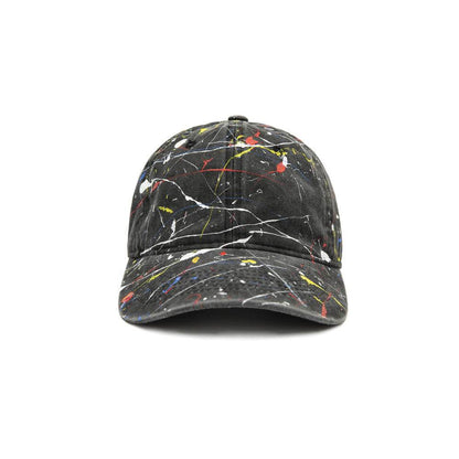 Buycenter Adjustable Hand-Splashed Baseball Cap - Curved Wide Brim - Buy Center