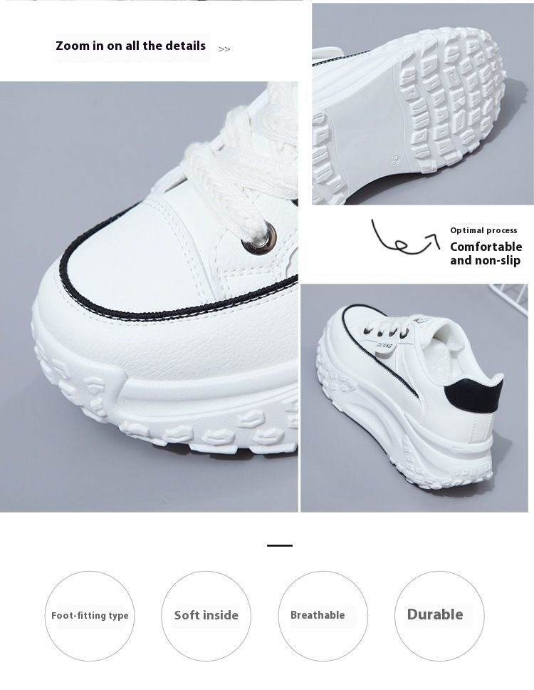 Buycenter Korean Style Sneakers - Height Increasing, Breathable Casual Flats - Buy Center