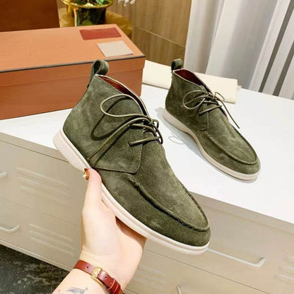 Men's Ankle Lace-up Flat Pumps - Stylish Mid-top Casual Boots 2025 - Buy Center