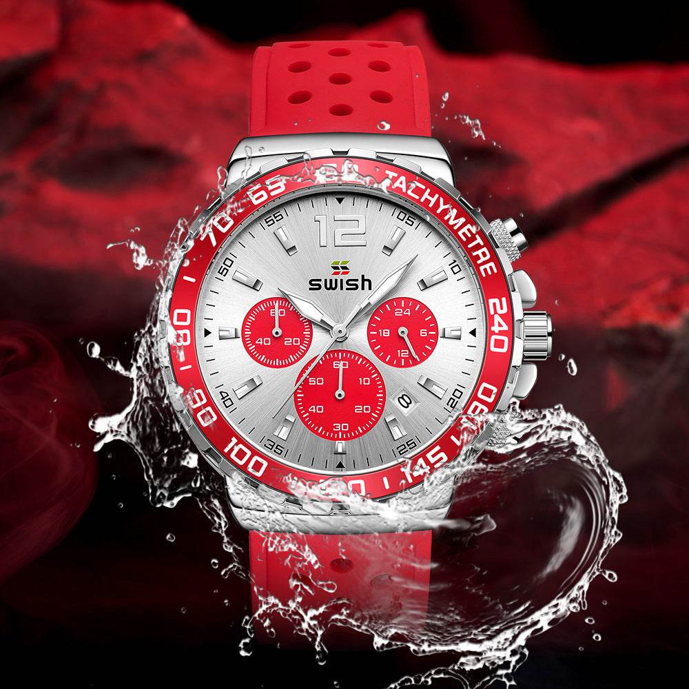 Buycenter Men's Sports Quartz Watch - Luminous Silicone Strap, Trendy Styles - Buy Center