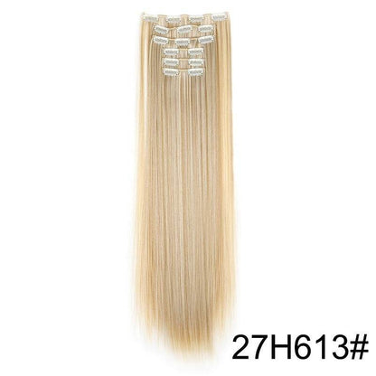 Durable Long Straight Wig Extensions Set - 6-Piece Human Hair Collection - Buy Center