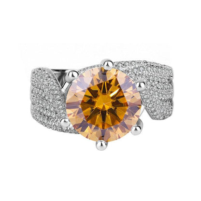 Buycenter 925 Sterling Silver Moissanite Heart Ring - d-e Color - Buy Center