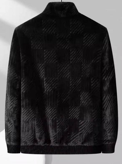 Haining Fur Men's Luxury Winter Blazer - Stylish Stand Collar & Zipper - Buy Center