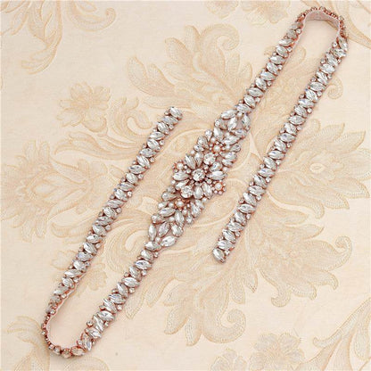Rhinestone Applique Waist Jewelry for Weddings - Elegant Bridal Accessory - Buy Center