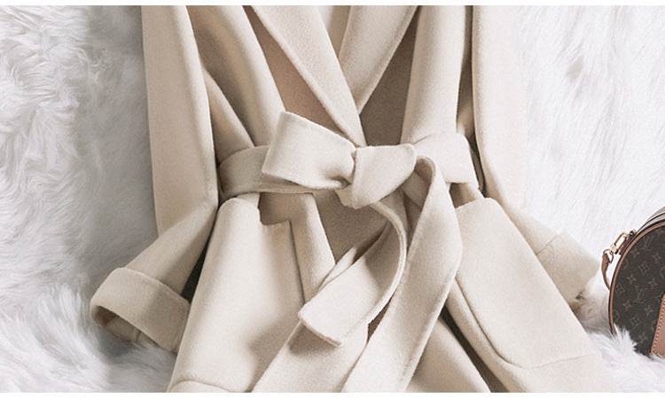 Buycenter Creamy-White Slim-Fit Woolen Coat for Women - Elegant Style - Buy Center