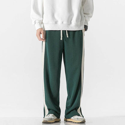 Thin Striped Casual Pants for Men - Mid Waist, Loose Fit Trousers - Buy Center