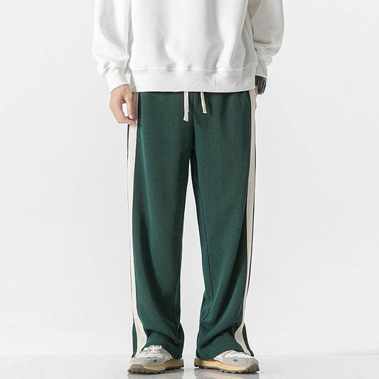 Thin Striped Casual Pants for Men - Mid Waist, Loose Fit Trousers - Buy Center