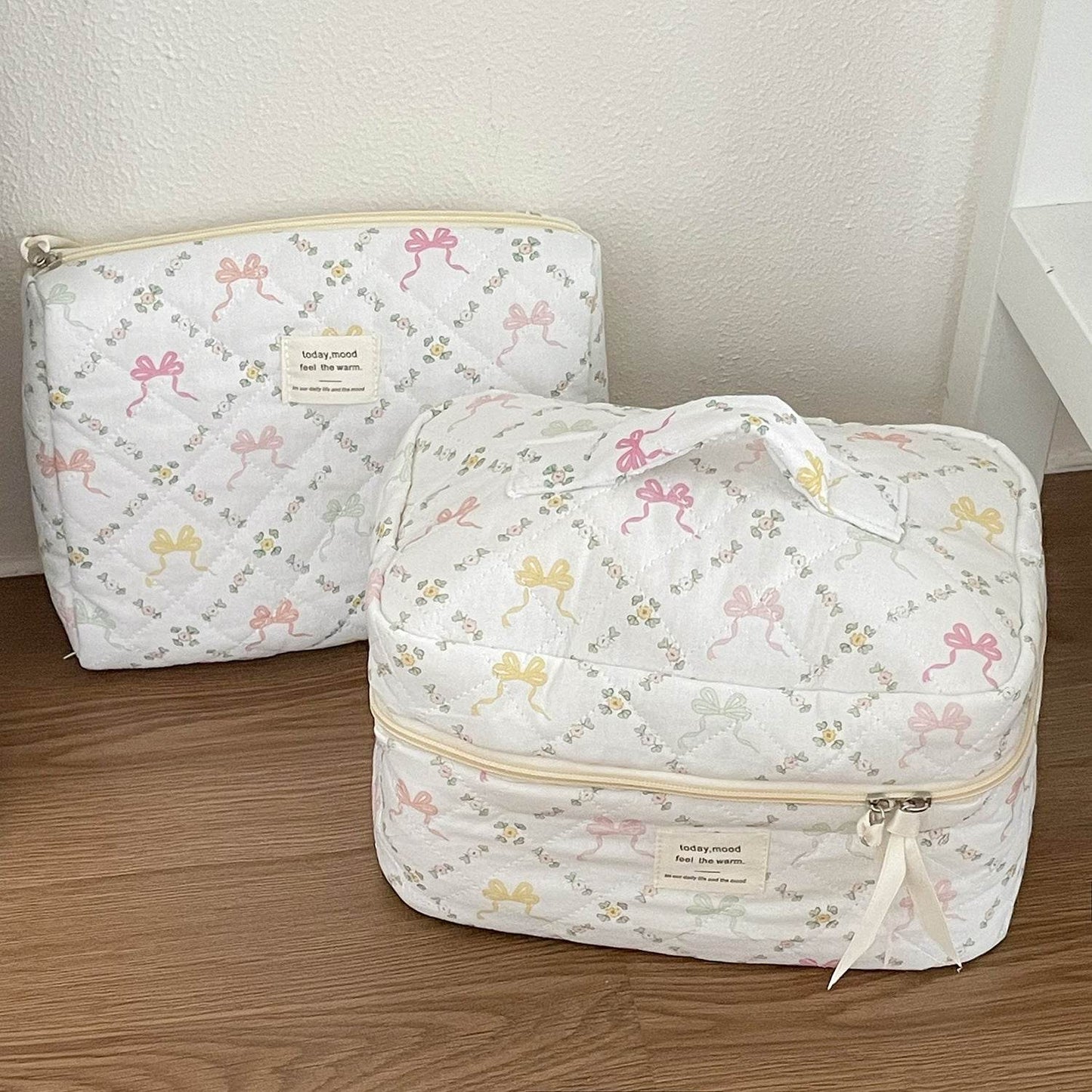 Colorful Bowknot Portable Storage Bag - Large Capacity Clutch for Daily Use - Buy Center