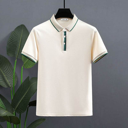 Casual Summer Pearl Cotton Polo Shirt - Short-Sleeved & Loose Fit - Buy Center