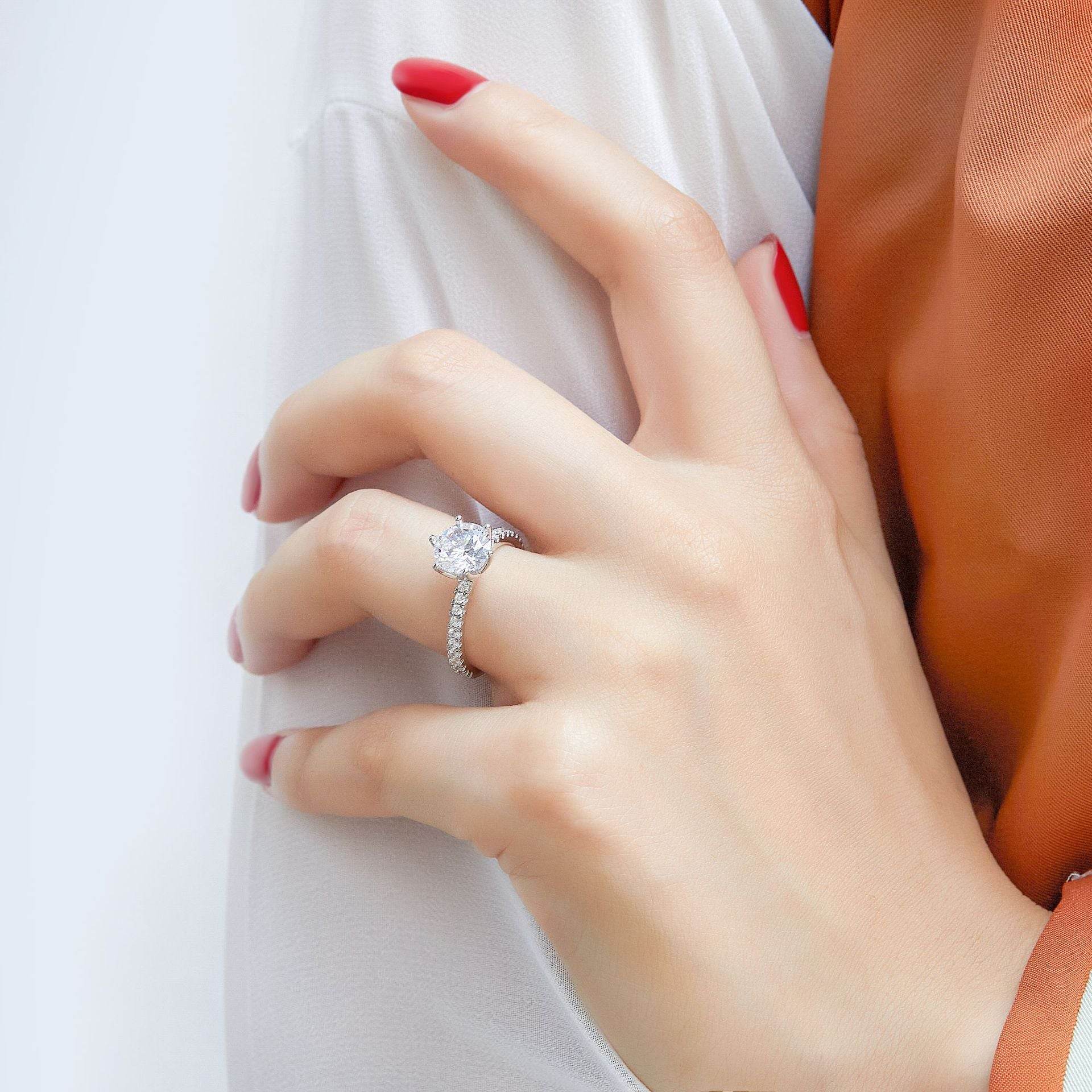 Women's S925 Sterling Silver Ring - Modern Geometric Design with Zircon - Buy Center