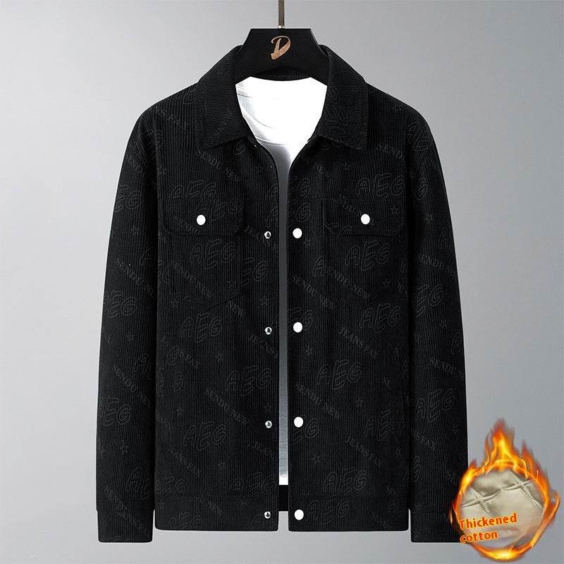Trendy Men's Lapel Casual Jacket - Lightweight Corduroy Blazer for Youth - Buy Center