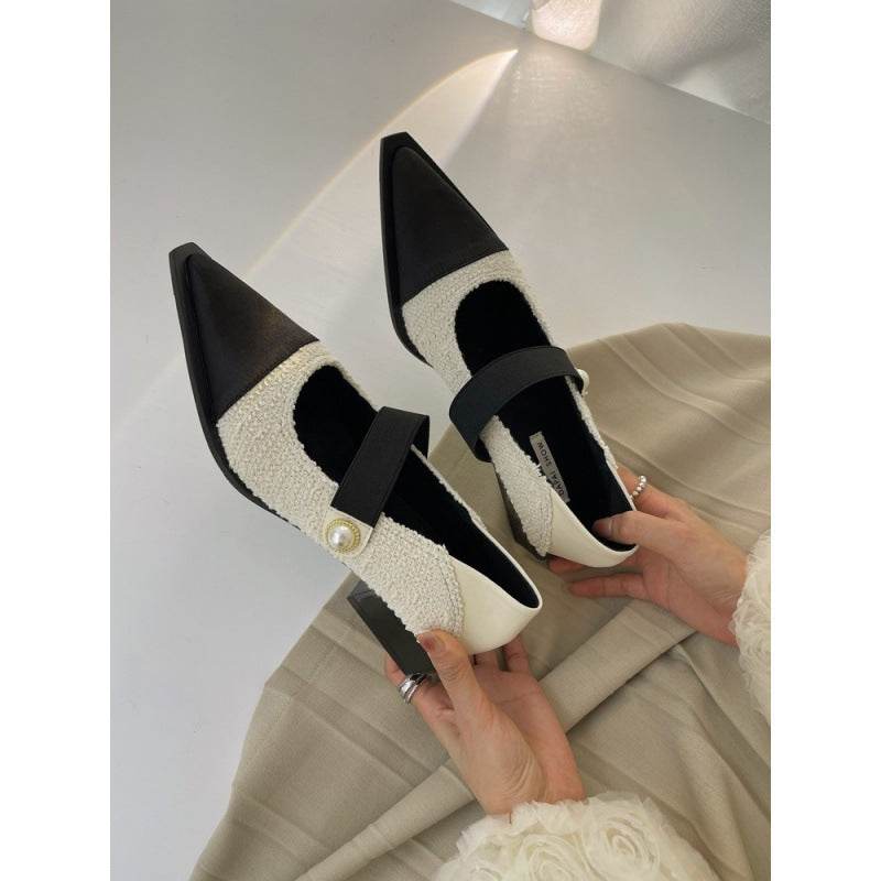 Pointed Toe Wild Pumps - Mid Chunky Heels for Everyday Elegance - Buy Center