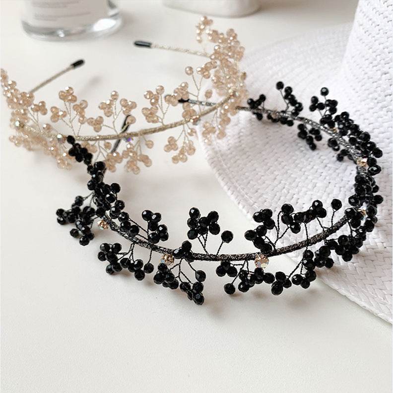 Elegant Korean Crystal Hair Headband - Retro Wave Design for Weddings - Buy Center