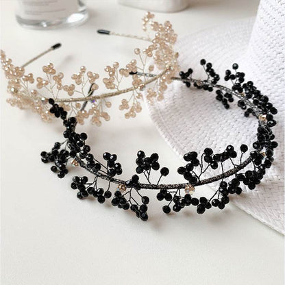 Elegant Korean Crystal Hair Headband - Retro Wave Design for Weddings - Buy Center