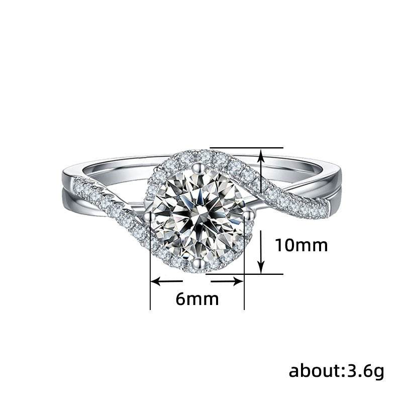 Buycenter Eight Hearts and Arrows Moissanite Ring - Women's Copper Jewelry - Buy Center