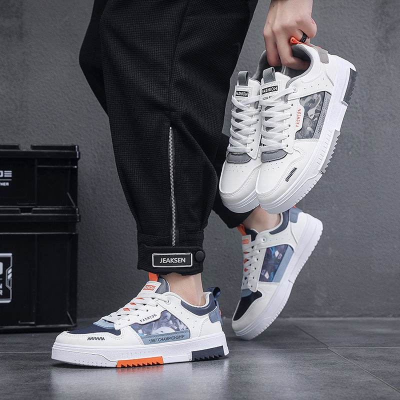 Stylish Men's Casual White Sneakers - Lightweight Summer Vulcanize Shoes - Buy Center