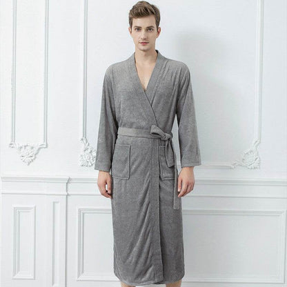 Japanese & Korean Men's Bathrobe - Stylish Towel Cloth for All Seasons - Buy Center
