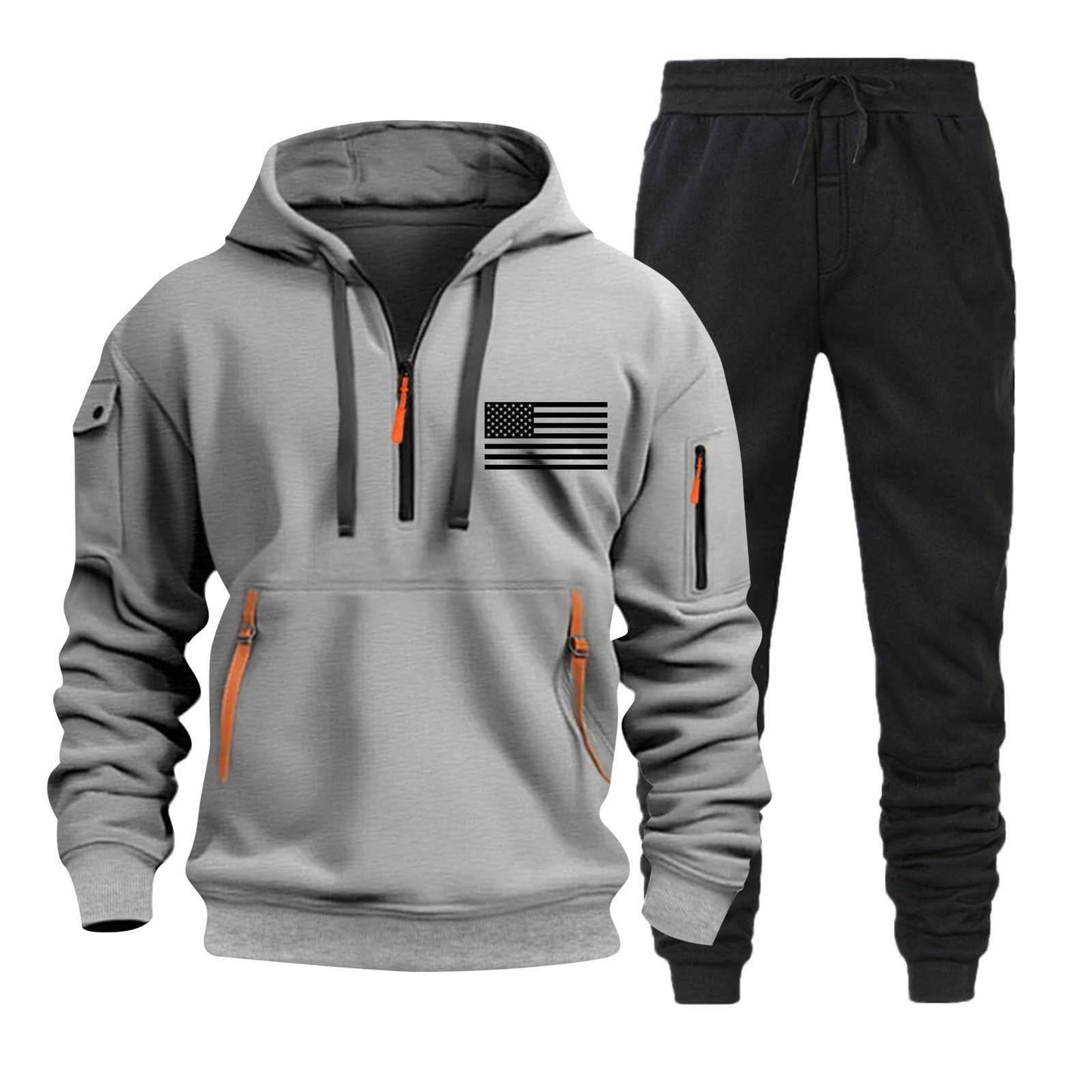 Autumn Winter Multi-Pocket Hoodie Suit - Stylish Sportswear for Men - Buy Center