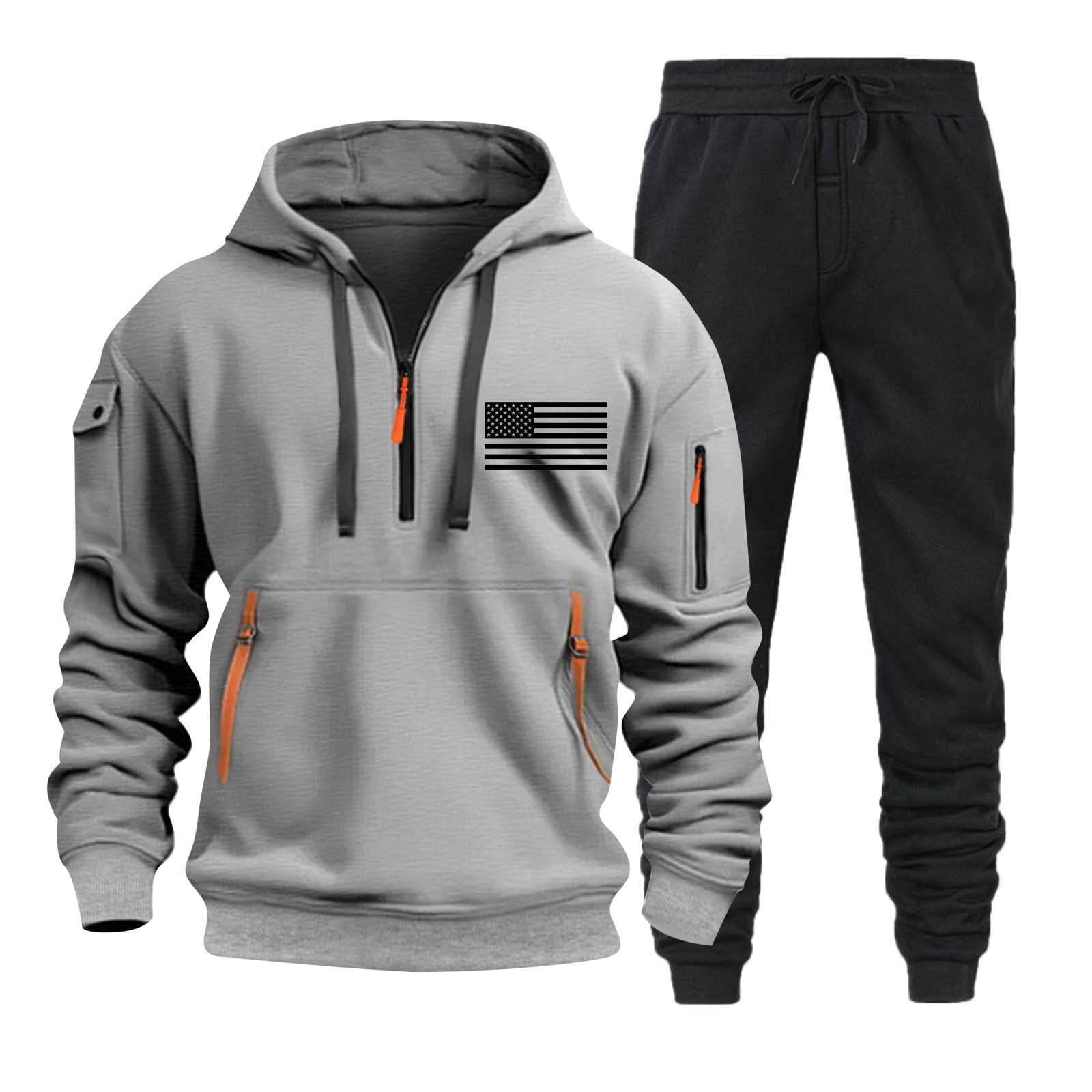 Autumn Winter Multi-Pocket Hoodie Suit - Stylish Sportswear for Men - Buy Center