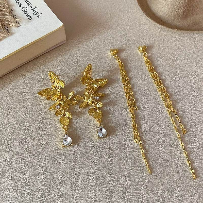 Women's Long Tassel Butterfly Earrings - Lux Gold Design for 2025 Style - Buy Center