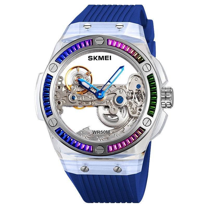 Men's Exquisite Mechanical Watch - Stylish Hollow Design & Automatic Movement - Buy Center