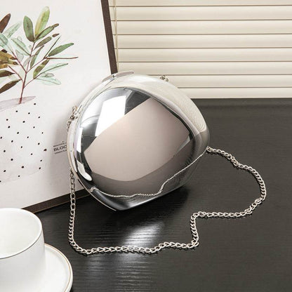 Buycenter Golden Acrylic Goose Egg Clutch - Metallic Shoulder Bag - Buy Center