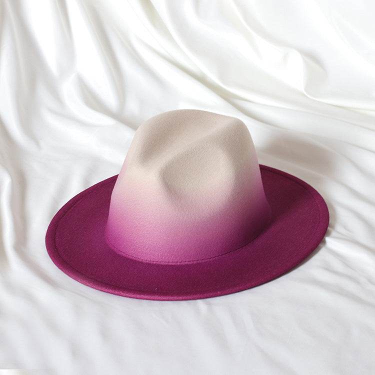 Buycenter Gradient Color Flat Brim Jazz Top Hat - Stylish Conical Design - Buy Center