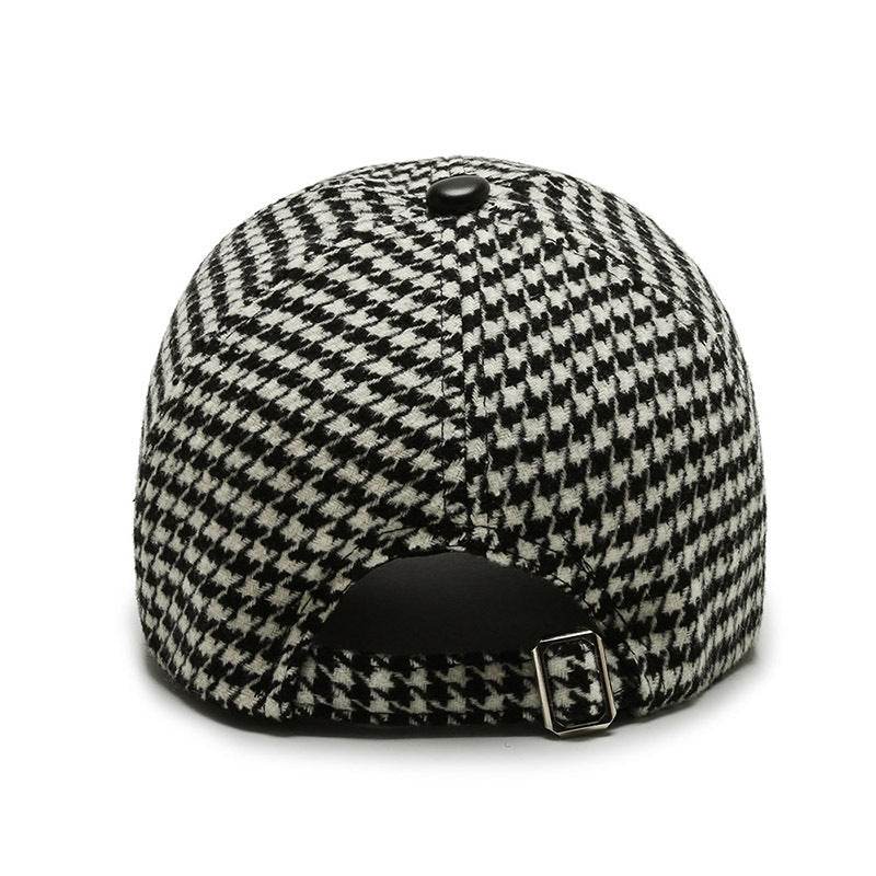 Buycenter Houndstooth Baseball Cap - Adjustable Wool for Men & Women - Buy Center