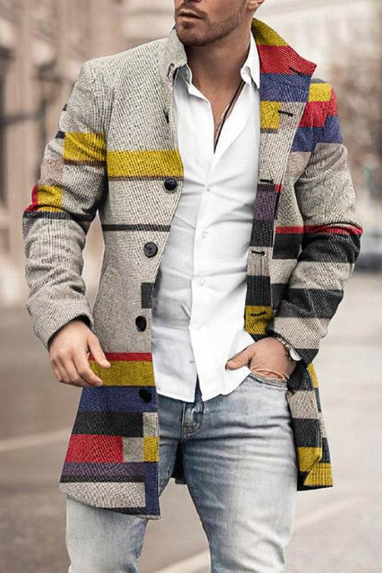 Men's Woolen Trench Coat - Stylish Stand Collar for Winter Fashion 2025 - Buy Center