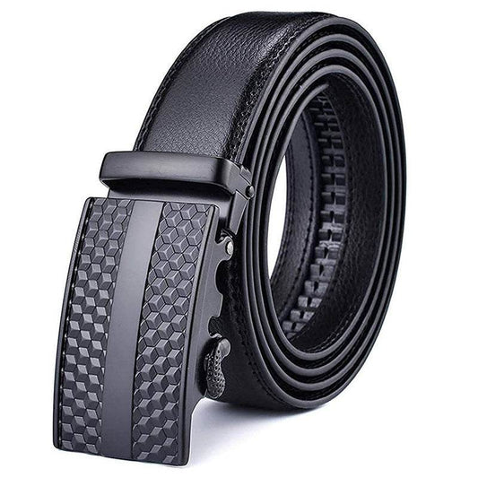 Fashion Casual Men's Leather Belt - Two-Layer Automatic Buckle Design - Buy Center