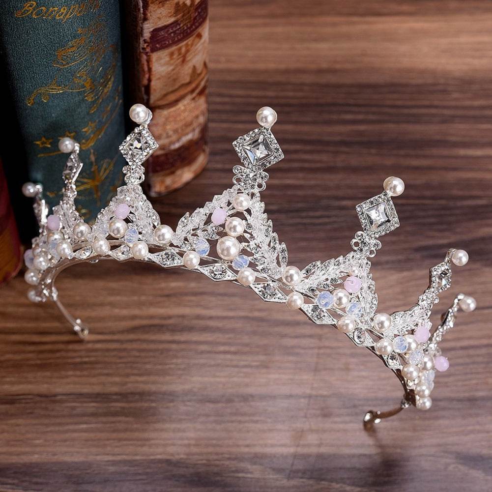 Korean Style Bridal Crown Earring Set - Handmade Wedding Hair Jewelry - Buy Center