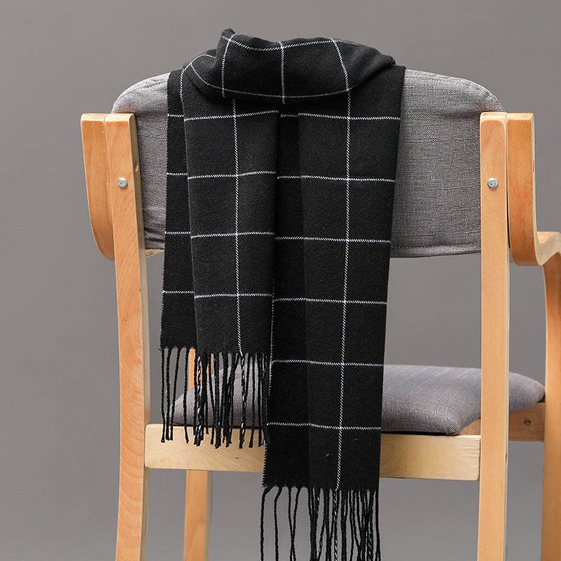 British Plaid Cashmere Scarf - Stylish Tassels, Perfect for Couples & Families - Buy Center