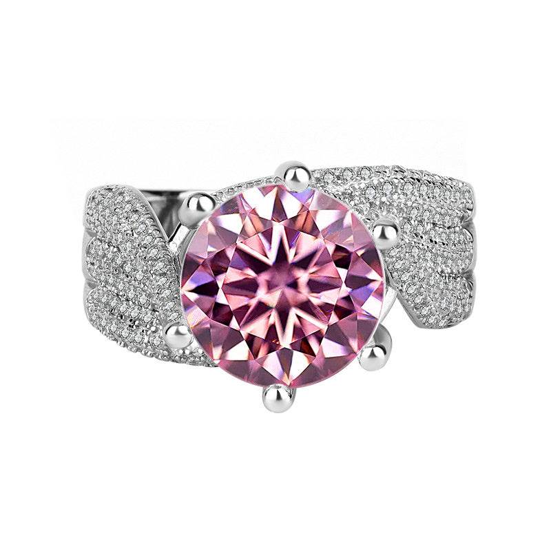 Buycenter 925 Sterling Silver Moissanite Heart Ring - d-e Color - Buy Center