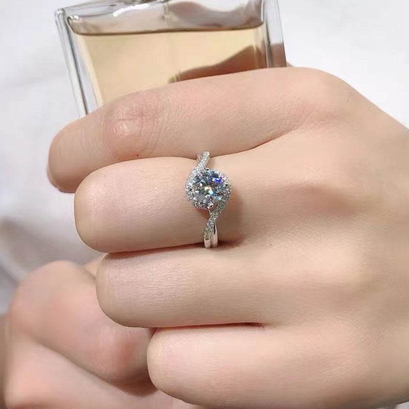 Buycenter Eight Hearts and Arrows Moissanite Ring - Women's Copper Jewelry - Buy Center