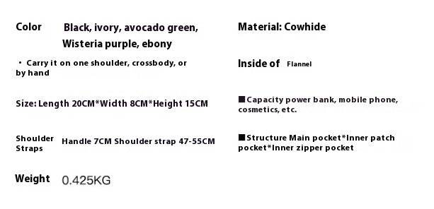 Buycenter Women's Casual Cowhide Handbag - Soft Shell Shape with Pocket - Buy Center