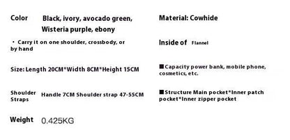 Buycenter Women's Casual Cowhide Handbag - Soft Shell Shape with Pocket - Buy Center