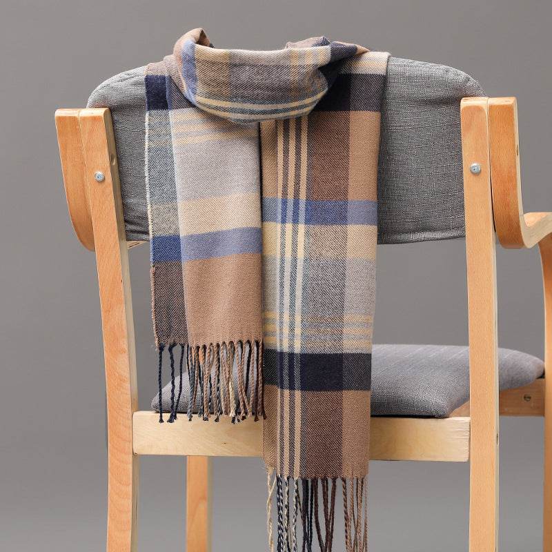 British Plaid Cashmere Scarf - Stylish Tassels, Perfect for Couples & Families - Buy Center