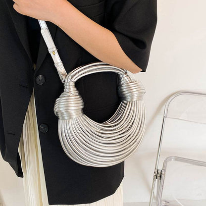 Instafamous Shiny Metal Noodles Underarm Bag - Trendy Evening Accessory 2025 - Buy Center