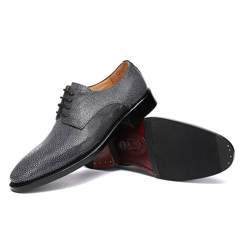 Buycenter Pearl Fish Skin Men's Formal Shoes - Stylish Low Heel Design - Buy Center