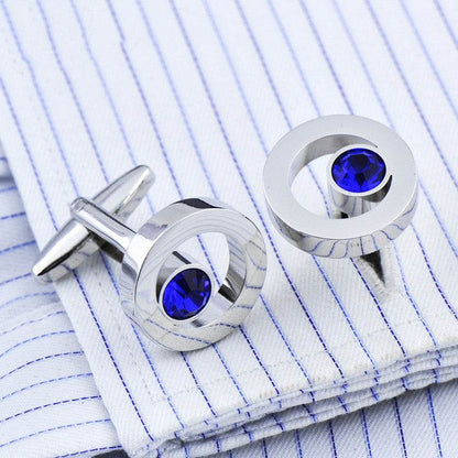 Men's Zircon Crystal Cufflinks - Elegant Fashion Accessory for Formal Wear - Buy Center
