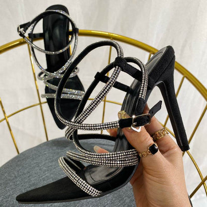 Simple Fashion Women's Pointed Stiletto Heels - Ankle-Strap Pumps 2025 - Buy Center