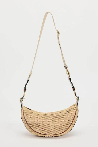 Buycenter Woven Dumpling Shoulder Bag - Casual Crossbody in Black & Brown - Buy Center