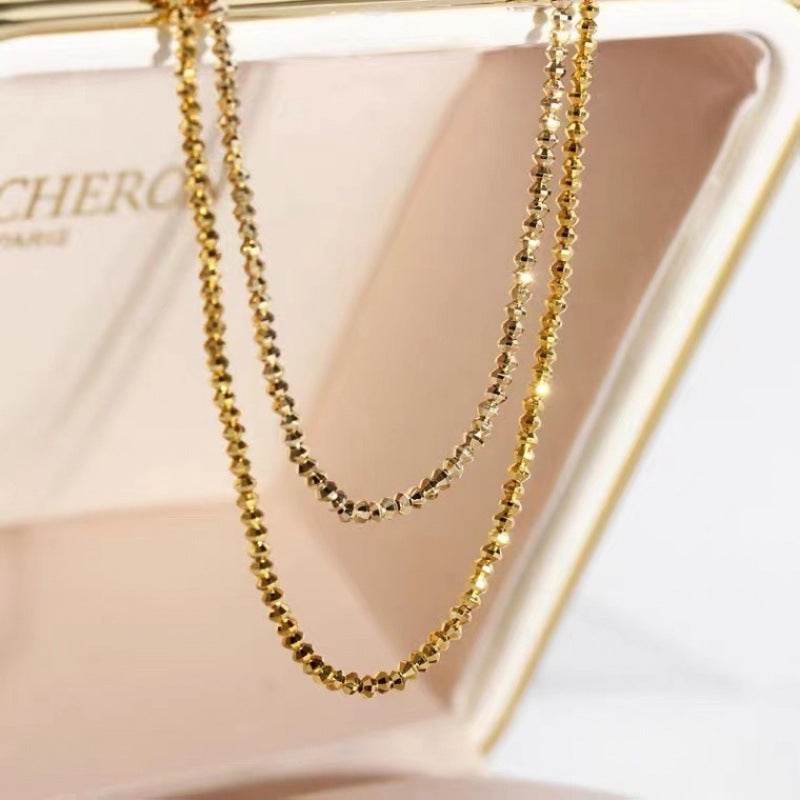 18K Gold Bungee Wave Chain Necklace - Trendy Elegance for Modern Style - Buy Center