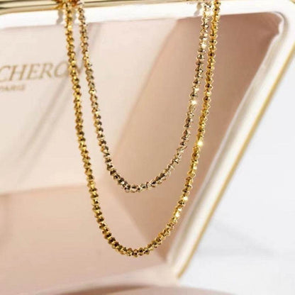 18K Gold Bungee Wave Chain Necklace - Trendy Elegance for Modern Style - Buy Center